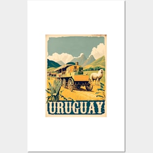 Uruguay Vintage Travel Art Poster Posters and Art